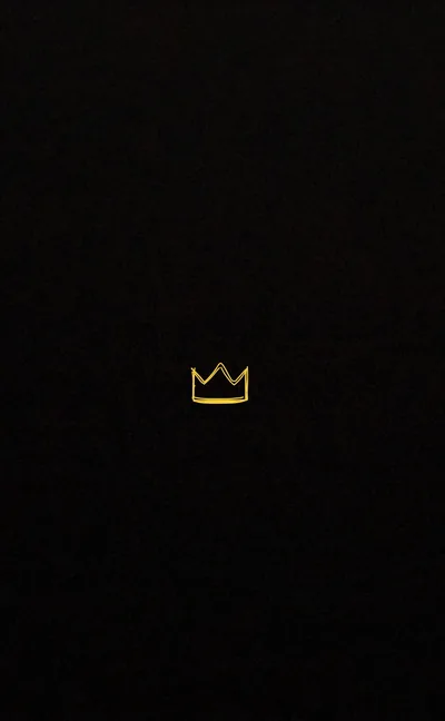 Small Gold Crown on Black HD Phone Wallpaper