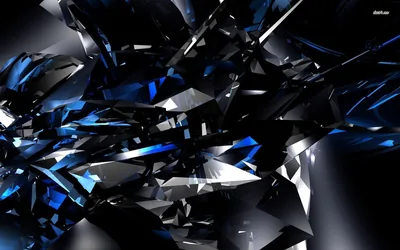 Shattered Blue Glass Shards HD Wallpaper