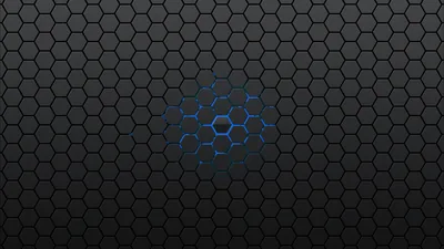 Hexagon Grid with Blue Glow HD Wallpaper