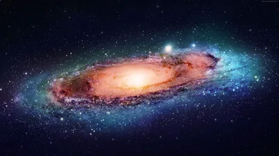Andromeda Galaxy on Pure Black HD Wallpaper