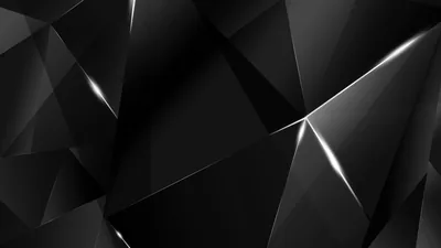 Silver Edged Black Crystal Facets HD Wallpaper