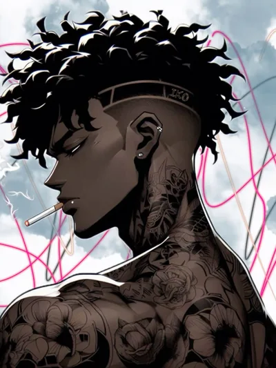 HD Black Anime Charcter Background