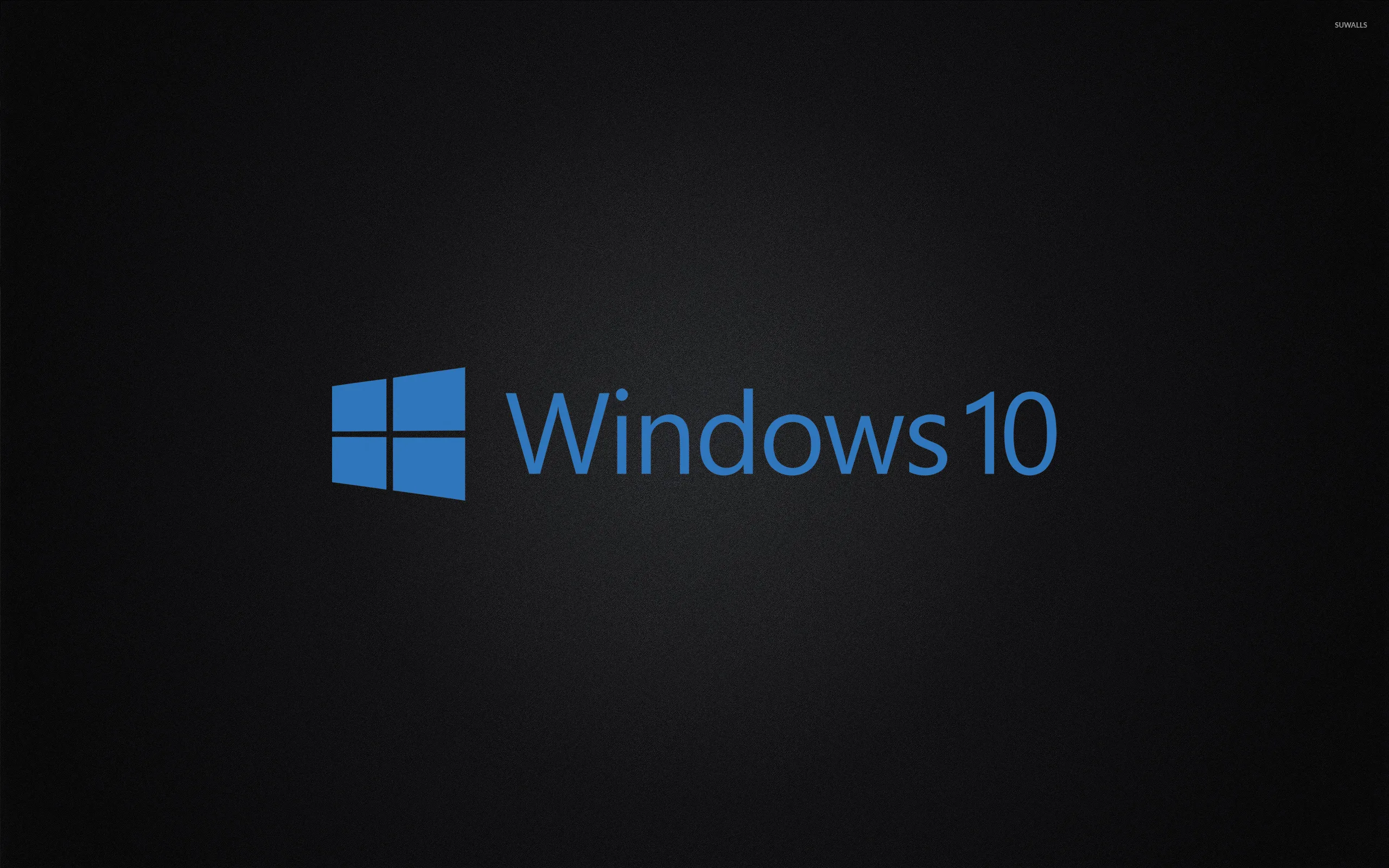 Windows 10 blue text logo on black wallpaper Computer wallpapers #