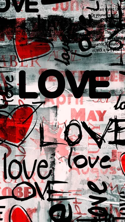 Love Graffiti Wall Collage HD Phone Wallpaper