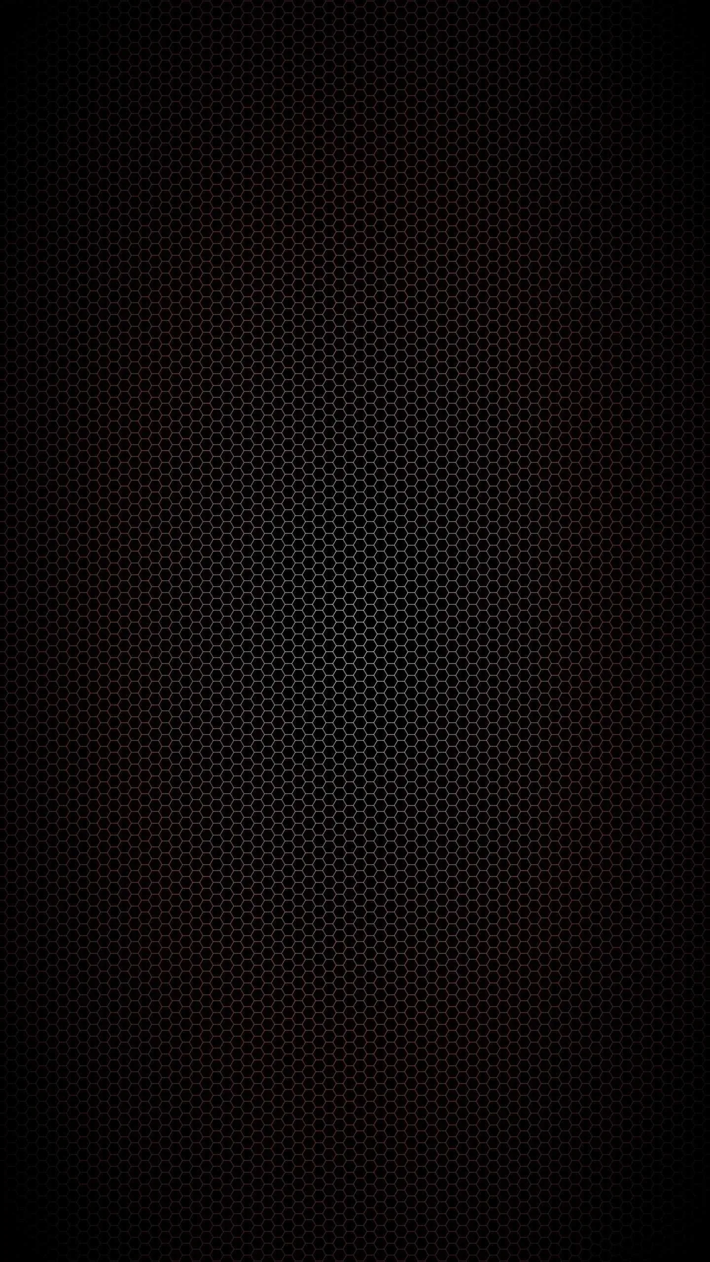A dense hexagon grid fills a phone-shaped frame with cool blue light pooling just left of centre, the edges fading to black.