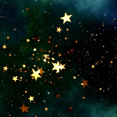 Golden Star Shapes on Dark Green HD Wallpaper