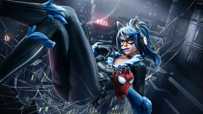Cat-Eared Heroine in a Web HD Wallpaper