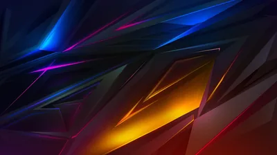 Angular Neon Shards on Dark HD Wallpaper