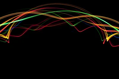 Arched Light Painting Trails HD Wallpaper