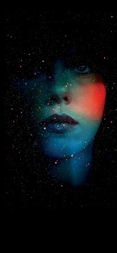 Face Emerging from a Starfield HD Phone Wallpaper