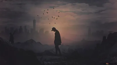 Alone Boy Lost Himself On Dark 4K wallpaper