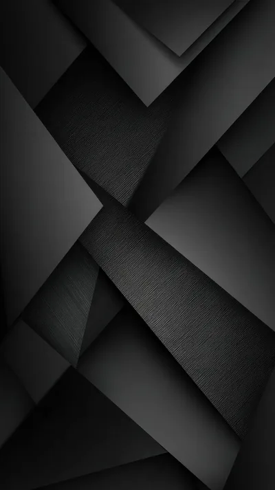 Black Geometric Panels Overlapping HD Phone Wallpaper