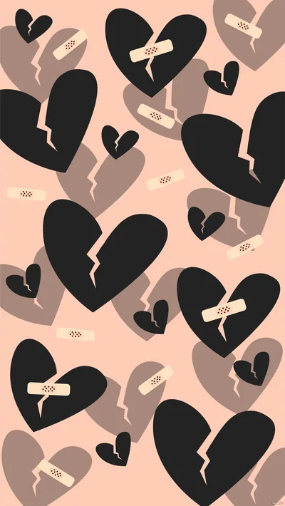 Black Broken Heart Background in, EPS, Illustrator