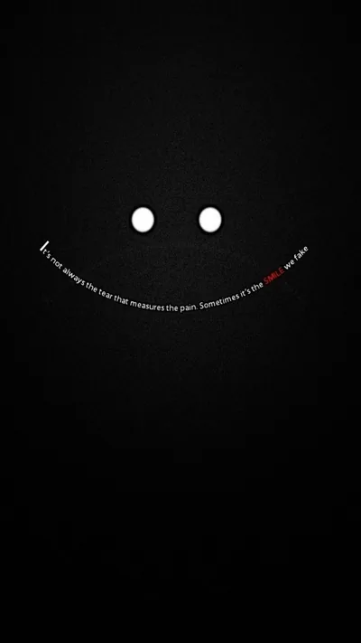Smiley Face on Black with Quote HD Phone Wallpaper