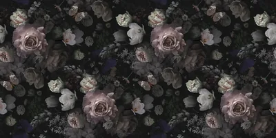 Elegant Black Floral Desktop Wallpaper for Your Workspace