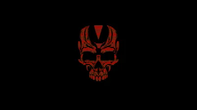 Red Skull Emblem on Black HD Wallpaper