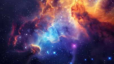 Towering Gas Pillars in Orange and Blue HD Wallpaper