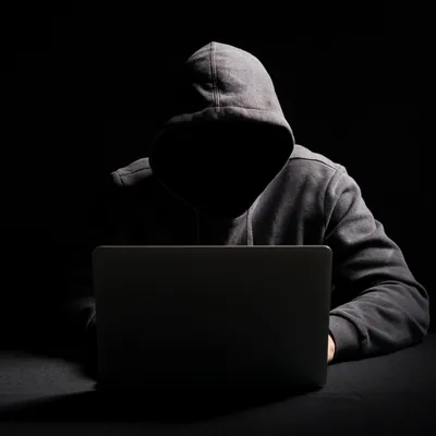 Hacker Wallpaper 4K, Hacking, Hooded Man, Laptop