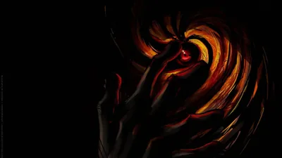 Orange Swirl of Fire on Black HD Wallpaper