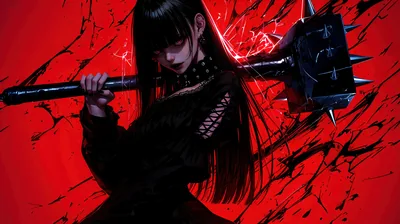 Goth Anime Girl Wallpaper 4K HD PC