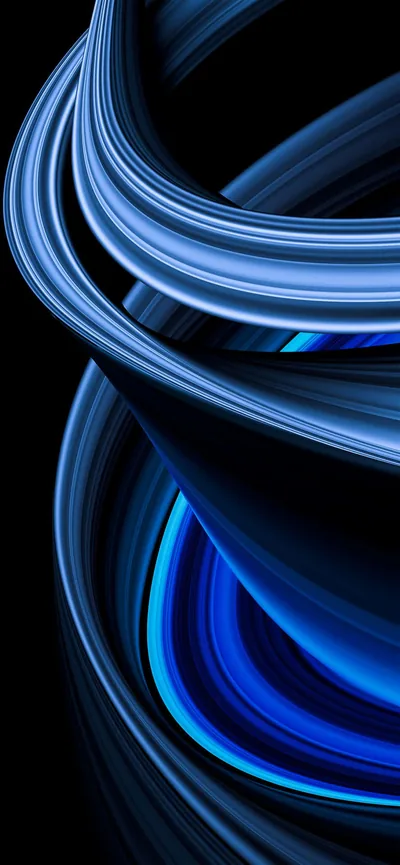 Swirled Blue Loops on Black HD Phone Wallpaper