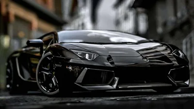 Aventador Nose-On in a Dim Street HD Wallpaper