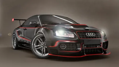 Modified Audi Coupe with Red Trim HD Wallpaper