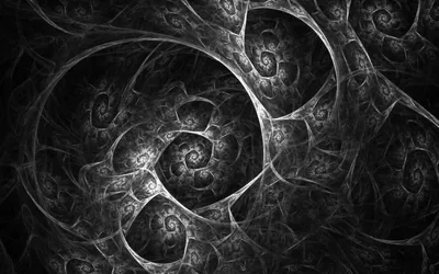 Monochrome Fractal Spirals HD Wallpaper