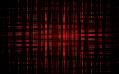 Red Digital Grid on Black HD Wallpaper