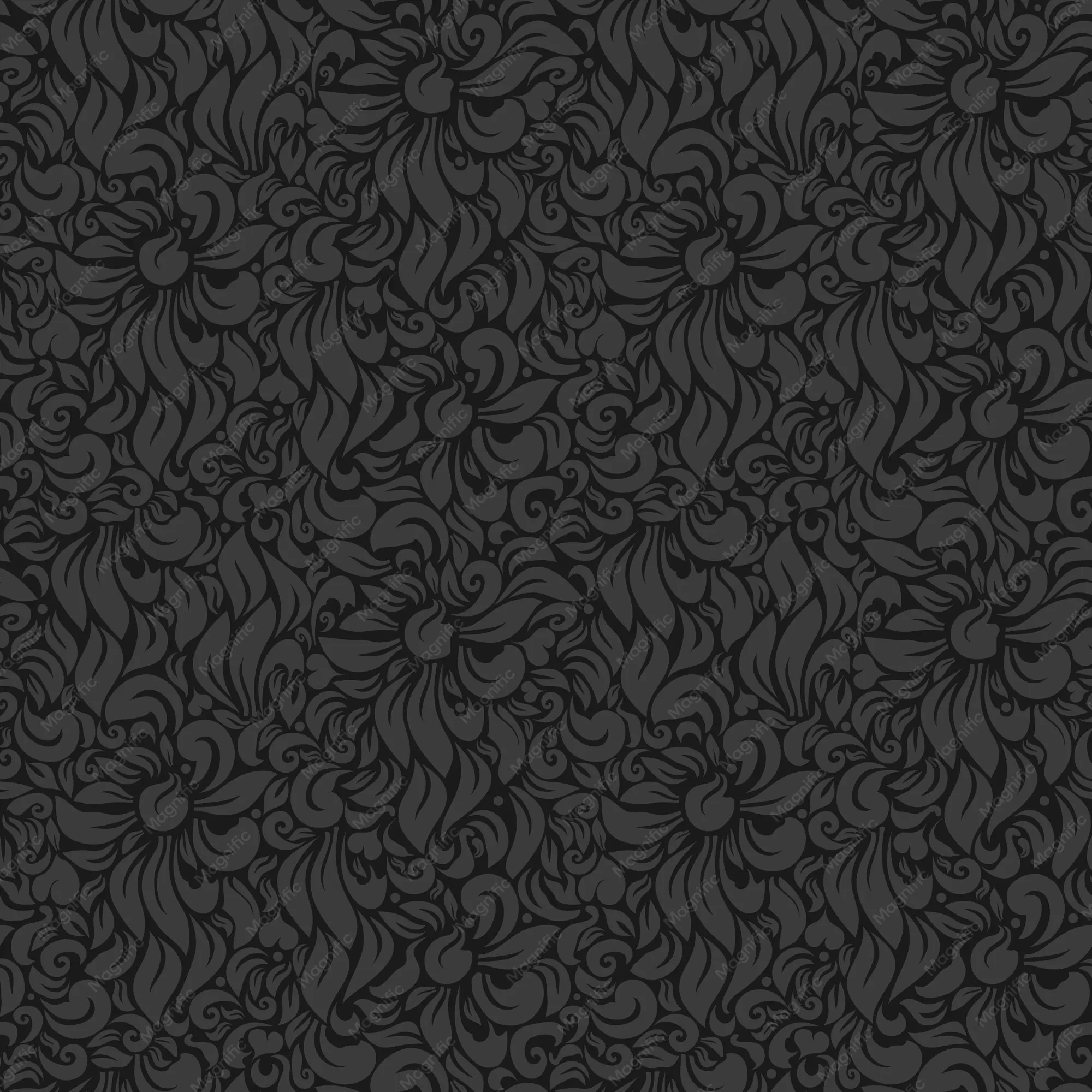 Black Floral Print Background