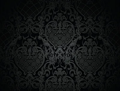 Classic Black Victorian Floral Wallpaper