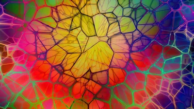 Cracked Glass Rainbow Mosaic HD Wallpaper