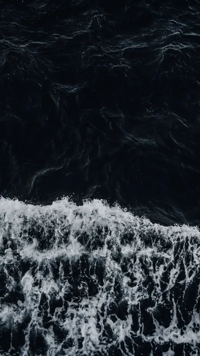 Ocean Waves Wallpaper Black