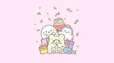 Seal Plush Birthday Party HD Wallpaper
