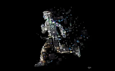 Floating Cluster of Circuit Boards HD Wallpaper