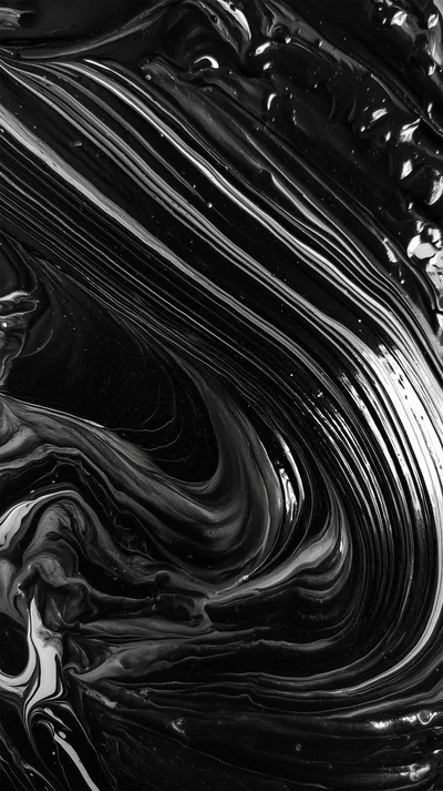Marbled Black Paint Swirl HD Phone Wallpaper