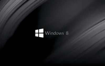 Windows 8 Logo on Dark Curved Streaks HD Wallpaper