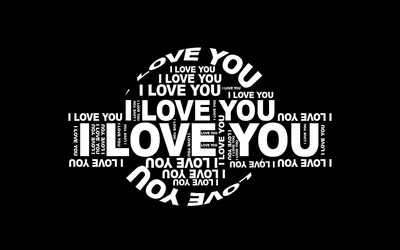 I Love You Typography Heart HD Wallpaper
