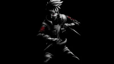Kakashi Crouching in Monochrome HD Wallpaper
