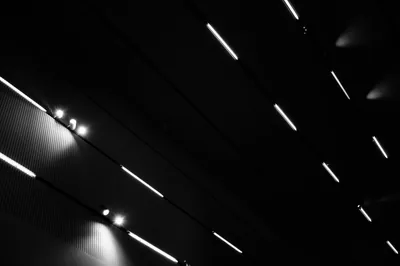 Tube Lights on a Dark Ceiling HD Wallpaper