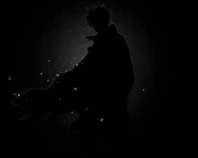 Anime Boy Silhouette on Black HD Wallpaper