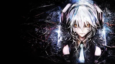 Silver Haired Portrait in Blue Static HD Wallpaper