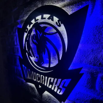 Dallas Mavericks LED Lighted Sign, Basketball Team Emblem Illuminated Sign, Best Gift