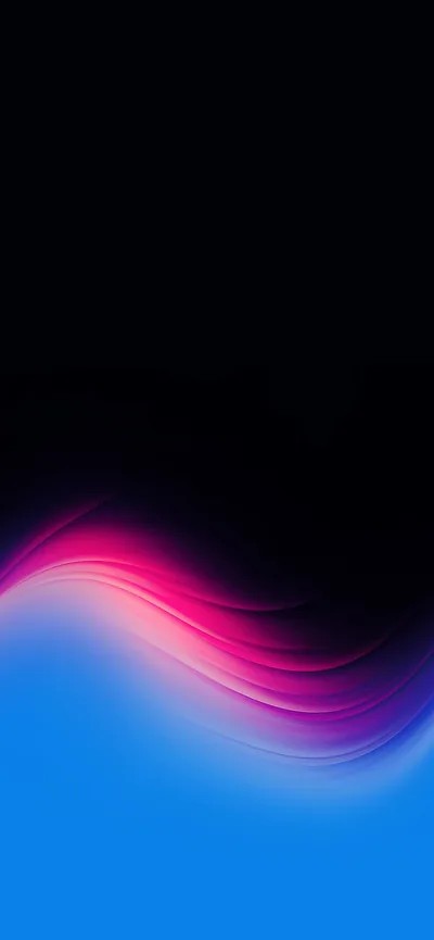 Magenta and Blue Wave on a Black Screen HD Phone Wallpaper