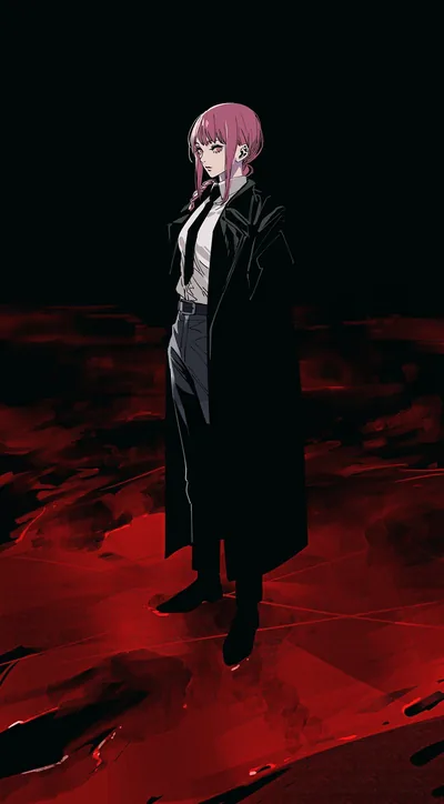 Long Black Coat on a Red Battlefield HD Phone Wallpaper