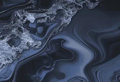 Fancy Faux Marble Dark Blue Wallpaper