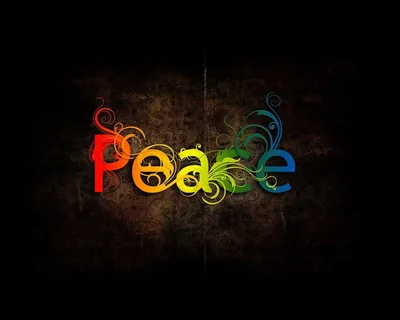 Peace in Rainbow Floral Lettering HD Wallpaper