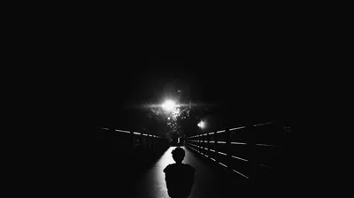 Night Bridge Toward a Bright Light HD Wallpaper