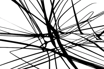 Random black line art on white canvas highcontrast vector texture