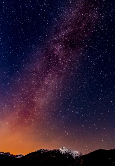 Milky Way Over an Orange Horizon HD Phone Wallpaper